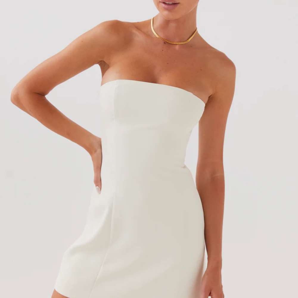 Peppermayo Ayanna Strapless White Dress